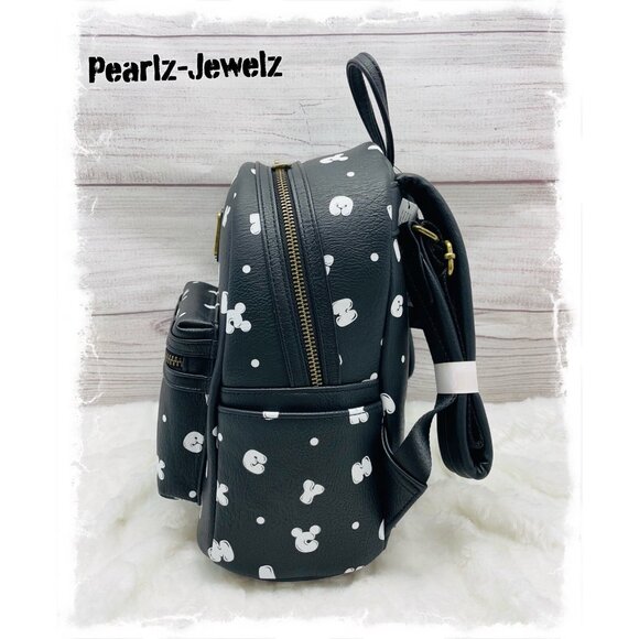 Loungefly Disney Mickey Mouse Letters AOP Black Mini Backpack BoxLunch NWT main image 4